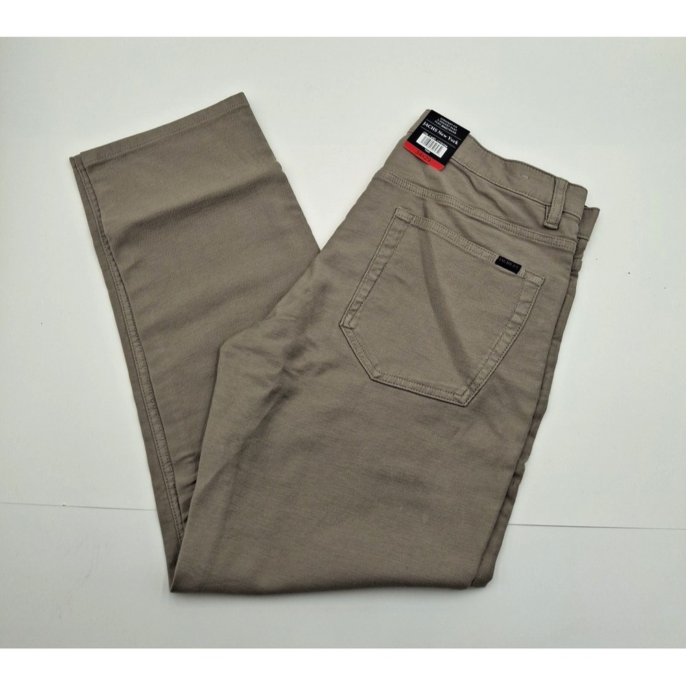 Jachs New York Men's 5 Pocket Stretch Fabric Pant, Tan, Size: 34x29, New